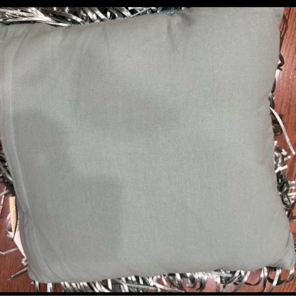 Shaggy Silver blue  Throw Pillows - Picture 3 of 3